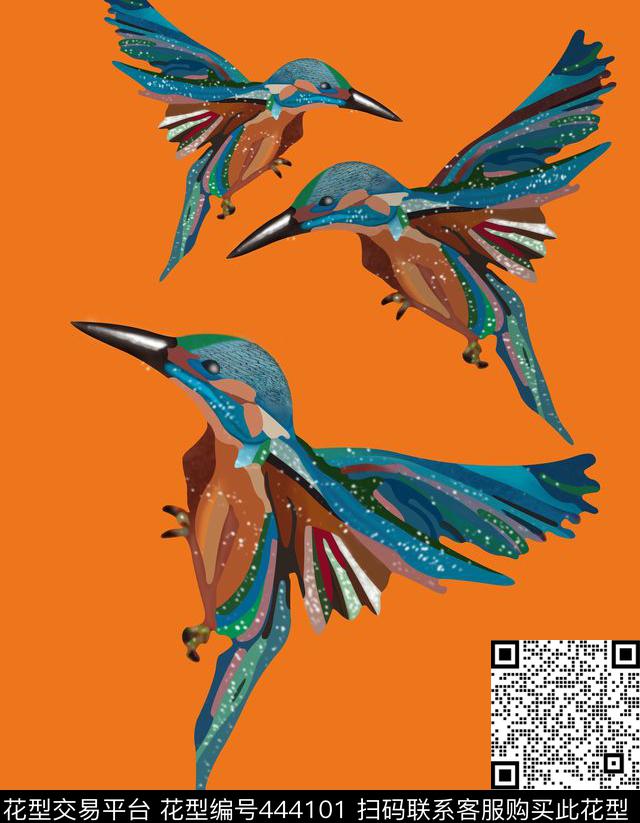 定位蜂鸟时尚数码印花华亿平台下载（图片编号: 444101） - 瓦栏（Walan）