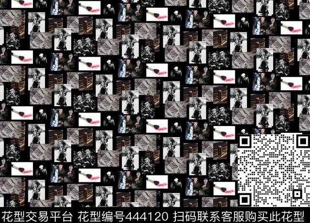 拼接时尚照片数码印花华亿平台下载（图片编号: 444120） - 瓦栏（Walan）