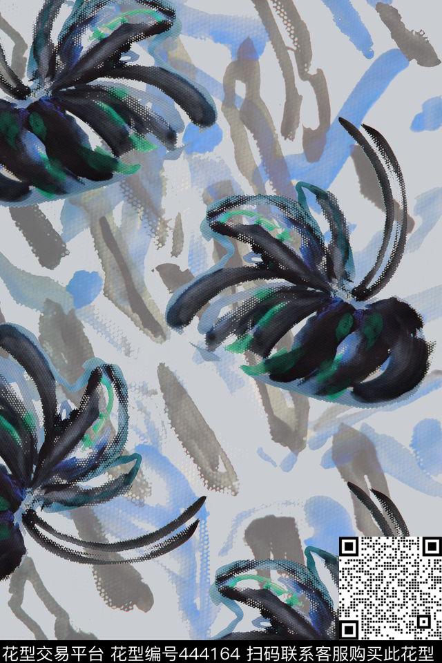 抽象纯手绘复古数码印花华亿平台下载（图片编号: 444164） - 瓦栏（Walan）