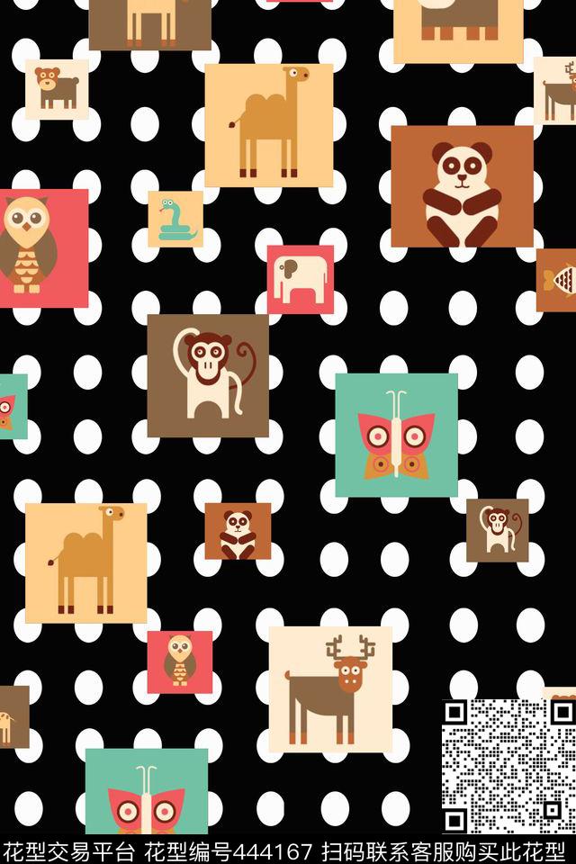 动物黑点传统印花华亿平台下载（图片编号: 444167） - 瓦栏（Walan）