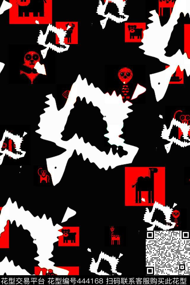 抽象色块传统印花华亿平台下载（图片编号: 444168） - 瓦栏（Walan）