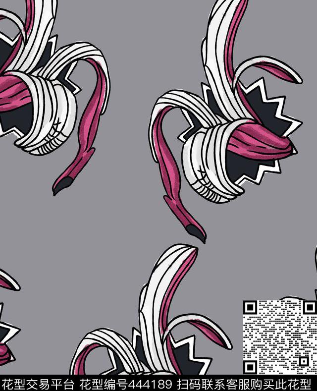 johnrichmond创意花卉.创意香蕉片传统印花华亿平台下载（图片编号: 444189） - 瓦栏（Walan）