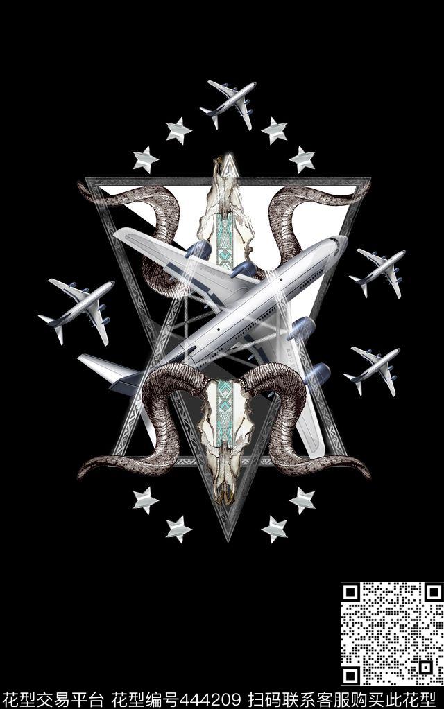 潮流时尚创意印花飞机数码印花华亿平台下载（图片编号: 444209） - 瓦栏（Walan）