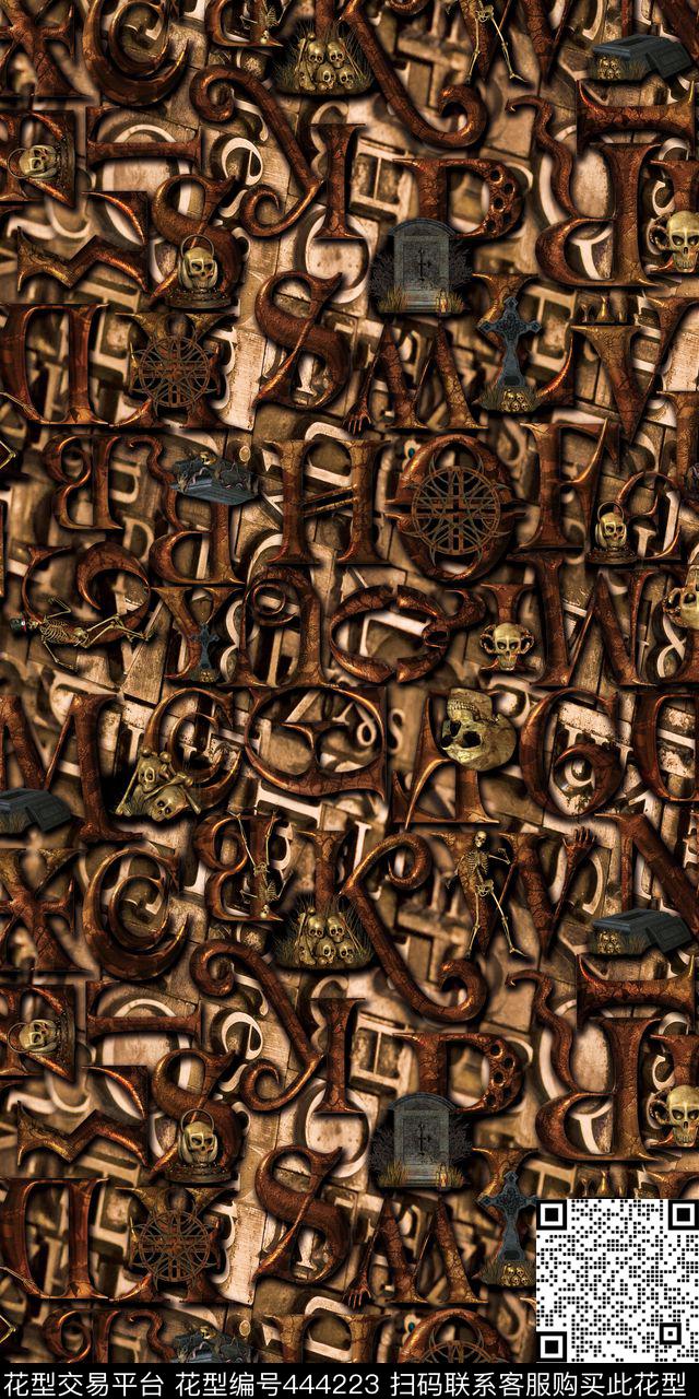 抽象字母金属数码印花华亿平台下载（图片编号: 444223） - 瓦栏（Walan）