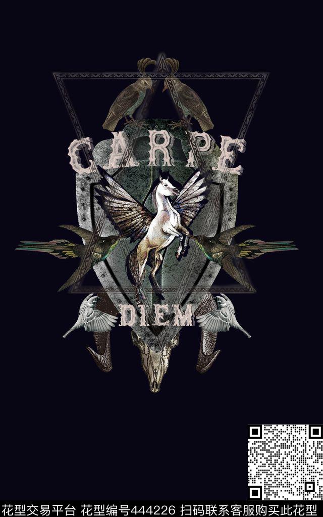 定位动物盾牌数码印花华亿平台下载（图片编号: 444226） - 瓦栏（Walan）