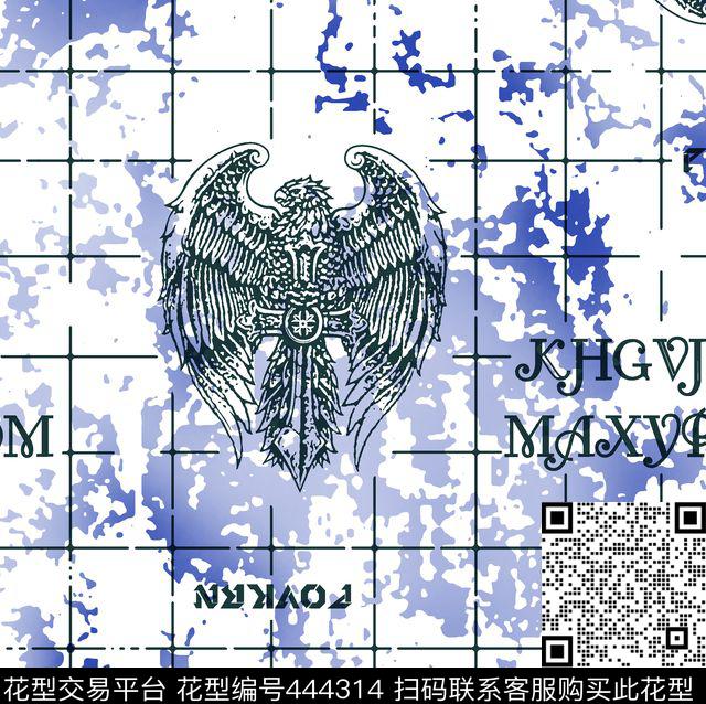 老鹰泥点色块传统印花华亿平台下载（图片编号: 444314） - 瓦栏（Walan）