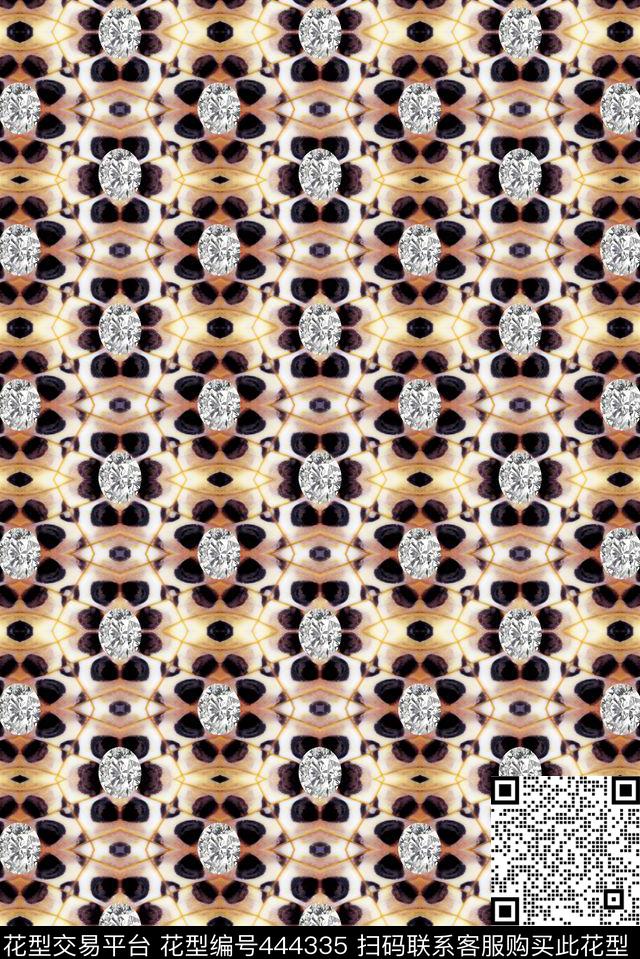时尚珠宝密集排列动物纹传统印花华亿平台下载（图片编号: 444335） - 瓦栏（Walan）