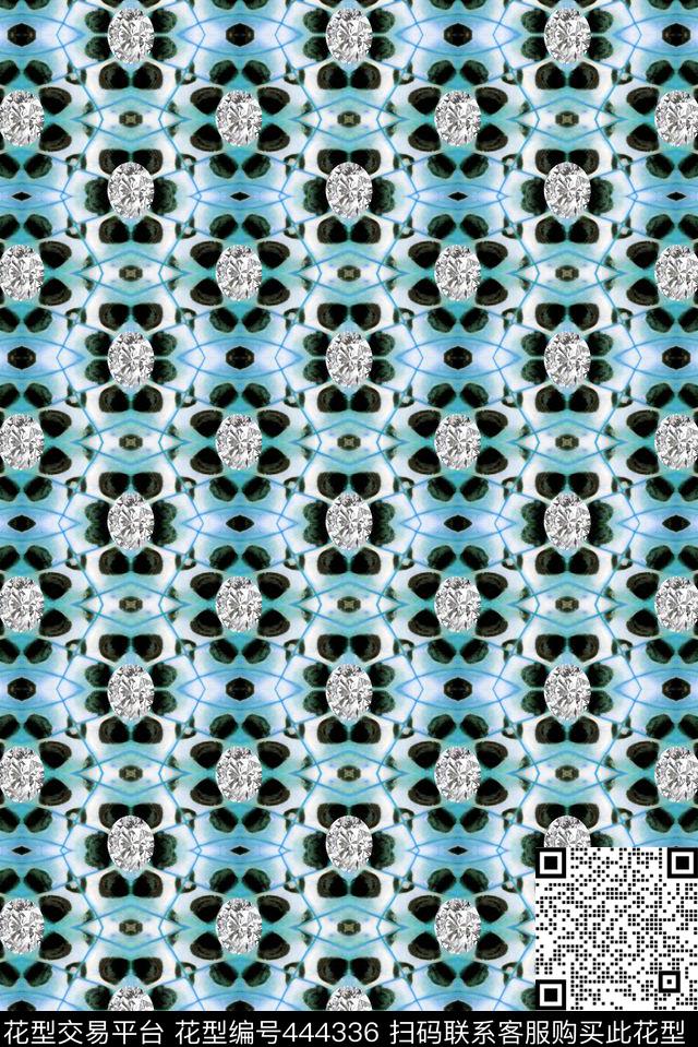 时尚珠宝密集排列动物纹传统印花华亿平台下载（图片编号: 444336） - 瓦栏（Walan）