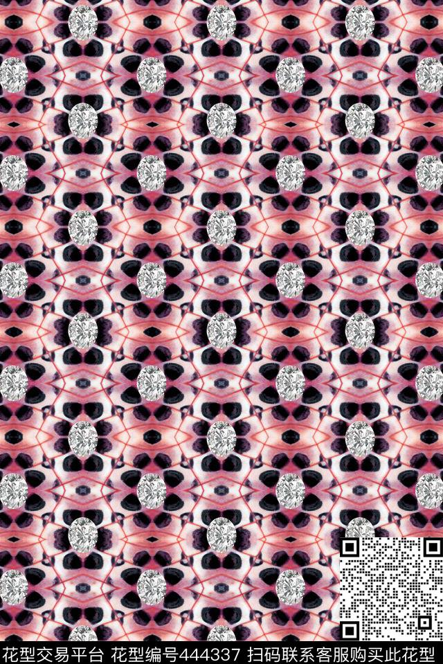 时尚珠宝密集排列动物纹传统印花华亿平台下载（图片编号: 444337） - 瓦栏（Walan）