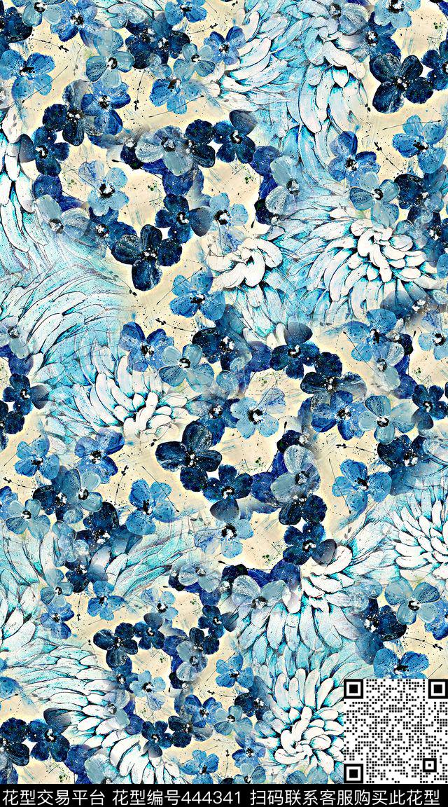 创意油画肌理数码印花华亿平台下载（图片编号: 444341） - 瓦栏（Walan）