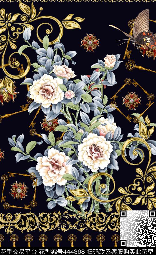 大牌定位花卉金钥匙数码印花华亿平台下载（图片编号: 444368） - 瓦栏（Walan）