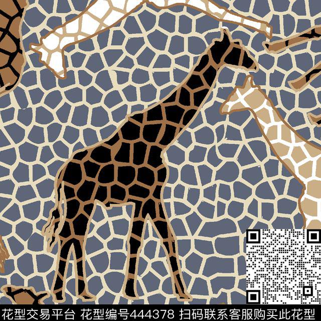 流行碎片动物15*15cm/300dpi/tif传统印花华亿平台下载（图片编号: 444378） - 瓦栏（Walan）