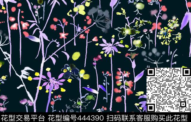 田园花卉树叶传统印花华亿平台下载（图片编号: 444390） - 瓦栏（Walan）