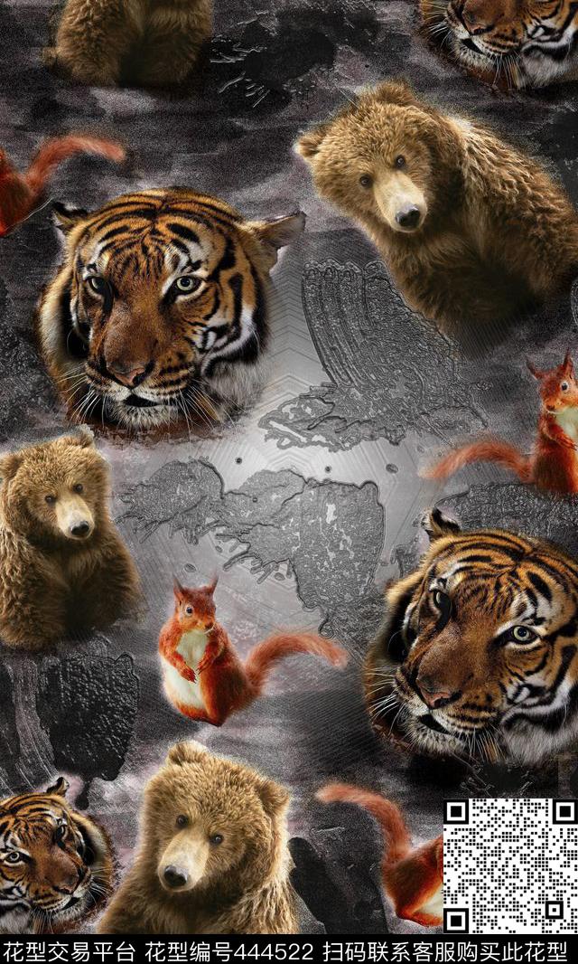 现代时尚趣味数码印花华亿平台下载（图片编号: 444522） - 瓦栏（Walan）