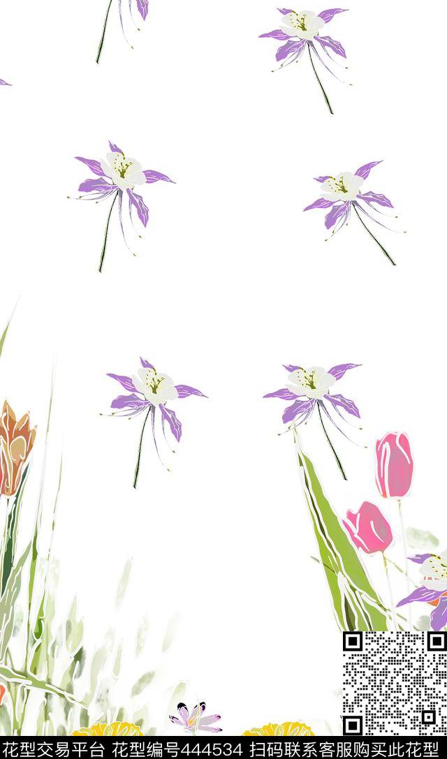 定位花花卉时尚数码印花华亿平台下载（图片编号: 444534） - 瓦栏（Walan）