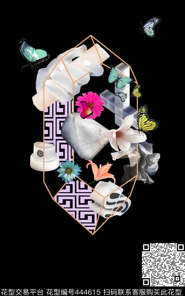 3D立体潮流T恤创意个性数码印花华亿平台下载（图片编号: 444615） - 瓦栏（Walan）