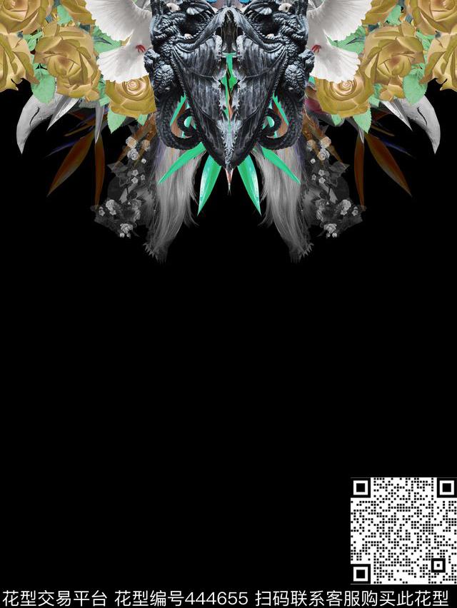 t恤华亿平台潮流抽象数码印花华亿平台下载（图片编号: 444655） - 瓦栏（Walan）