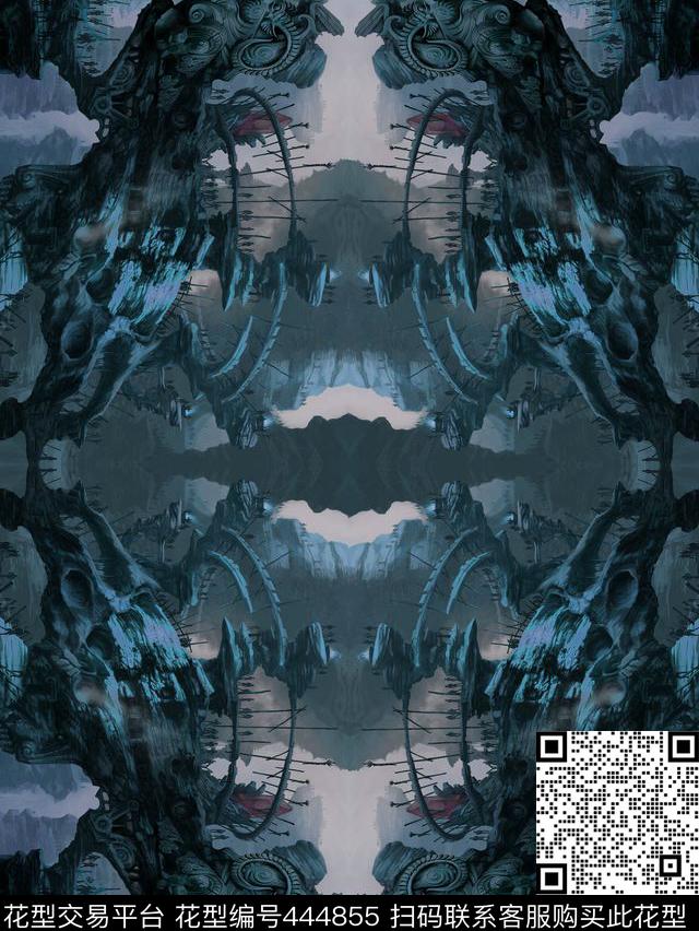 潮流抽象风景数码印花华亿平台下载（图片编号: 444855） - 瓦栏（Walan）