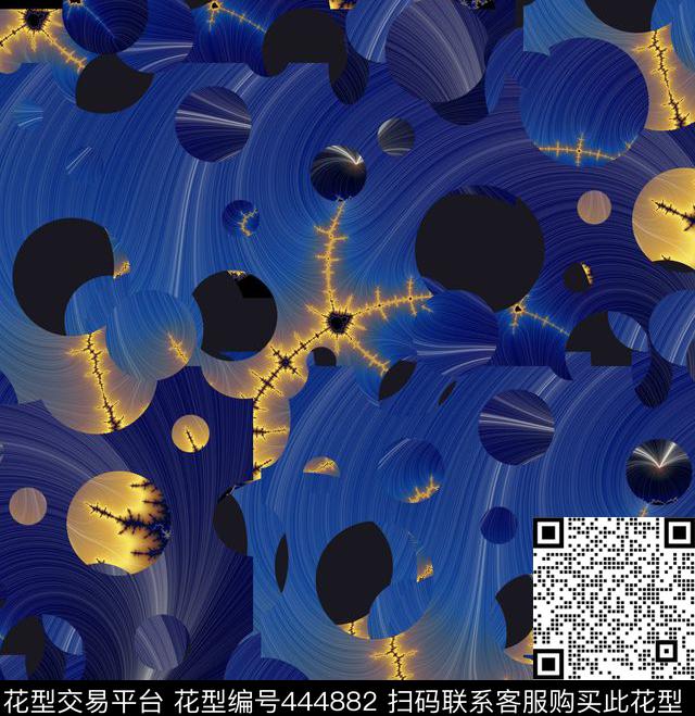 波点潮流风景数码印花华亿平台下载（图片编号: 444882） - 瓦栏（Walan）