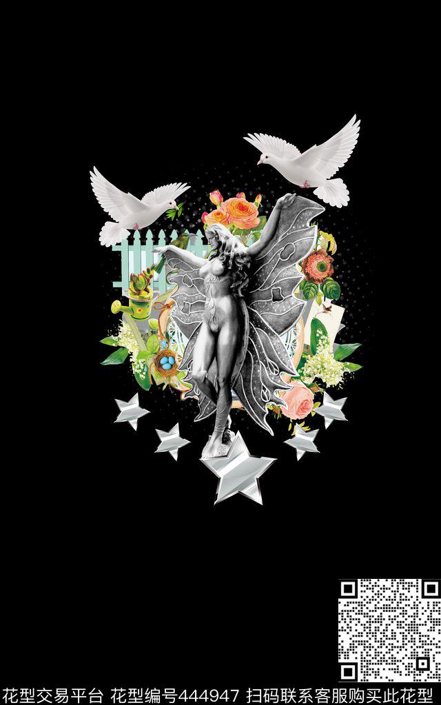 T恤卫衣潮流时尚雕塑数码印花华亿平台下载（图片编号: 444947） - 瓦栏（Walan）