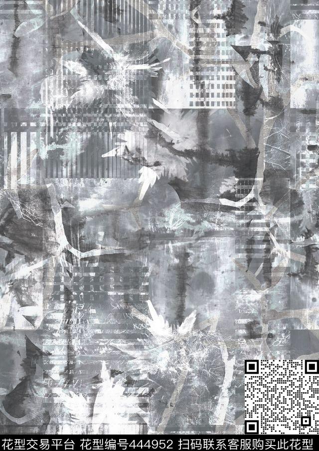 潮流抽象复古数码印花华亿平台下载（图片编号: 444952） - 瓦栏（Walan）