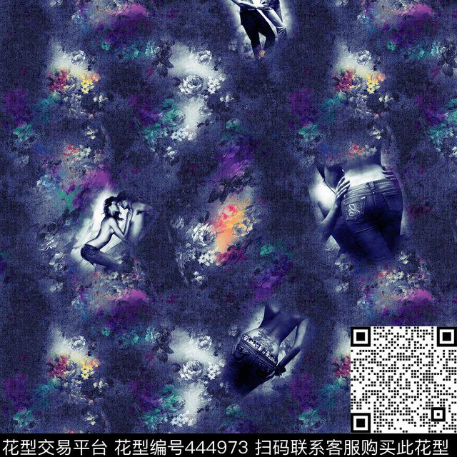 牛仔时尚人物数码印花华亿平台下载（图片编号: 444973） - 瓦栏（Walan）