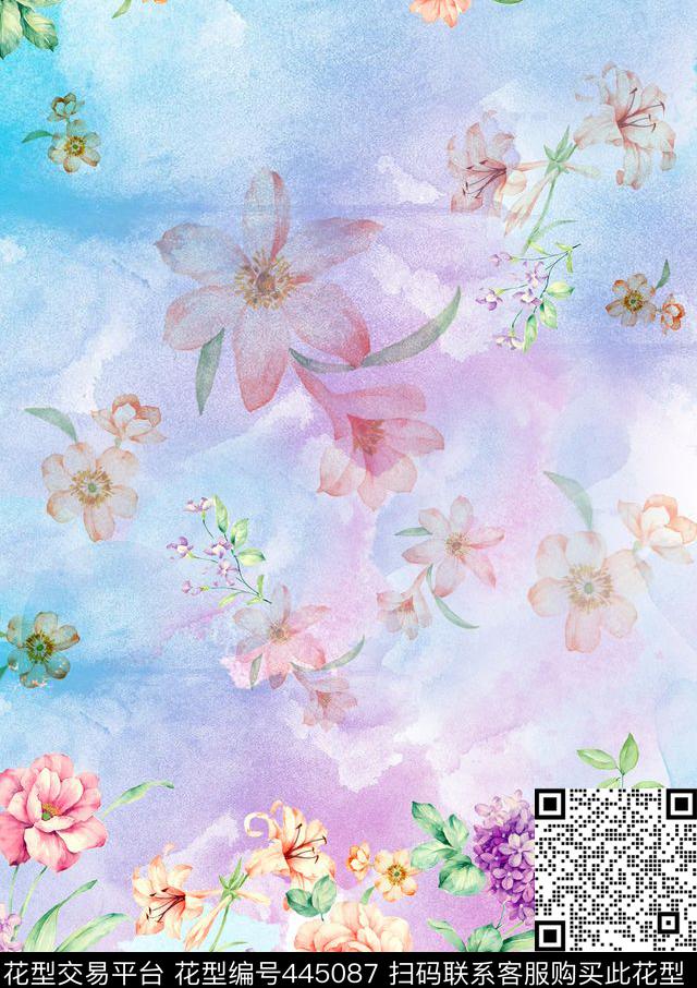 暗花定位复古数码印花华亿平台下载（图片编号: 445087） - 瓦栏（Walan）