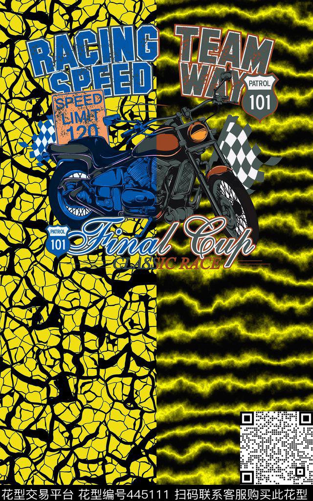 闪电趣味男装数码印花华亿平台下载（图片编号: 445111） - 瓦栏（Walan）