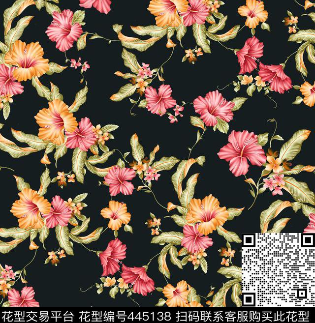 流行时尚优雅秋冬数码印花华亿平台下载（图片编号: 445138） - 瓦栏（Walan）