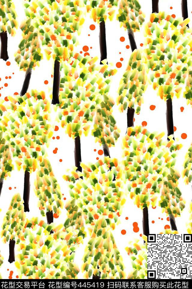 手绘类印花华亿平台下载（图片编号: 445419） - 瓦栏（Walan）