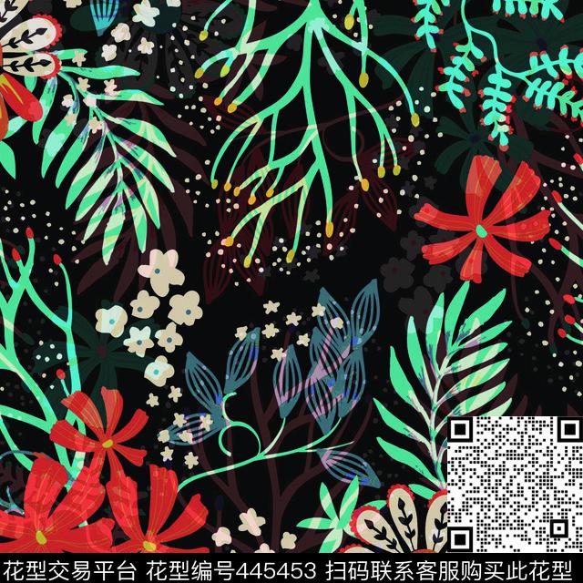 花花影乡村数码印花华亿平台下载（图片编号: 445453） - 瓦栏（Walan）