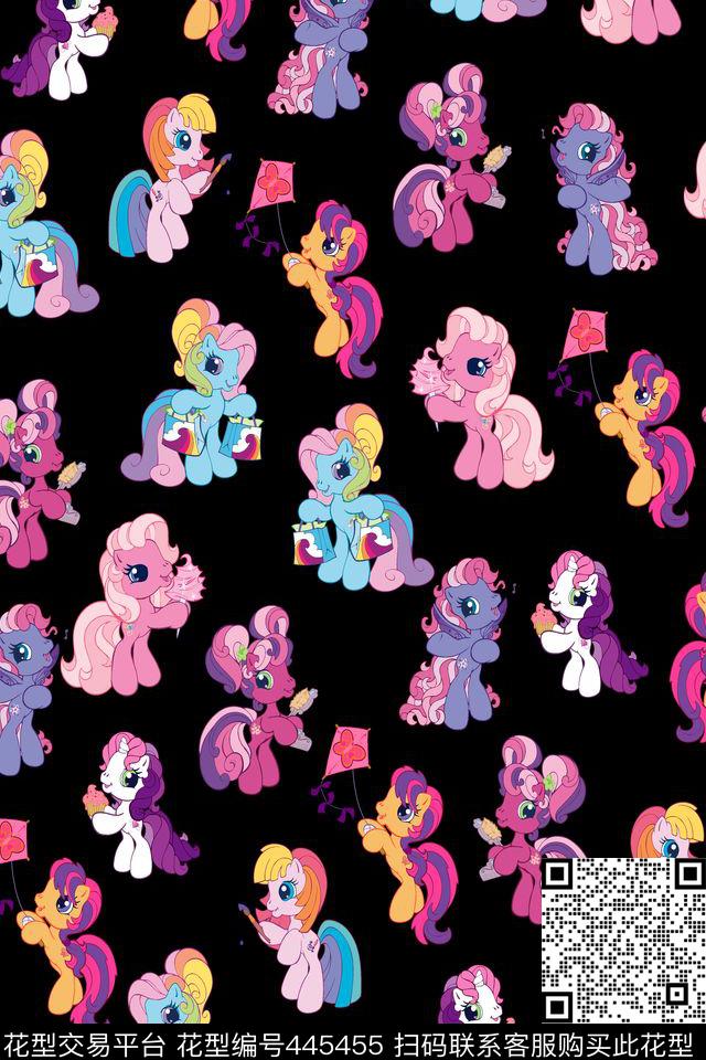 可爱卡通小马传统印花华亿平台下载（图片编号: 445455） - 瓦栏（Walan）