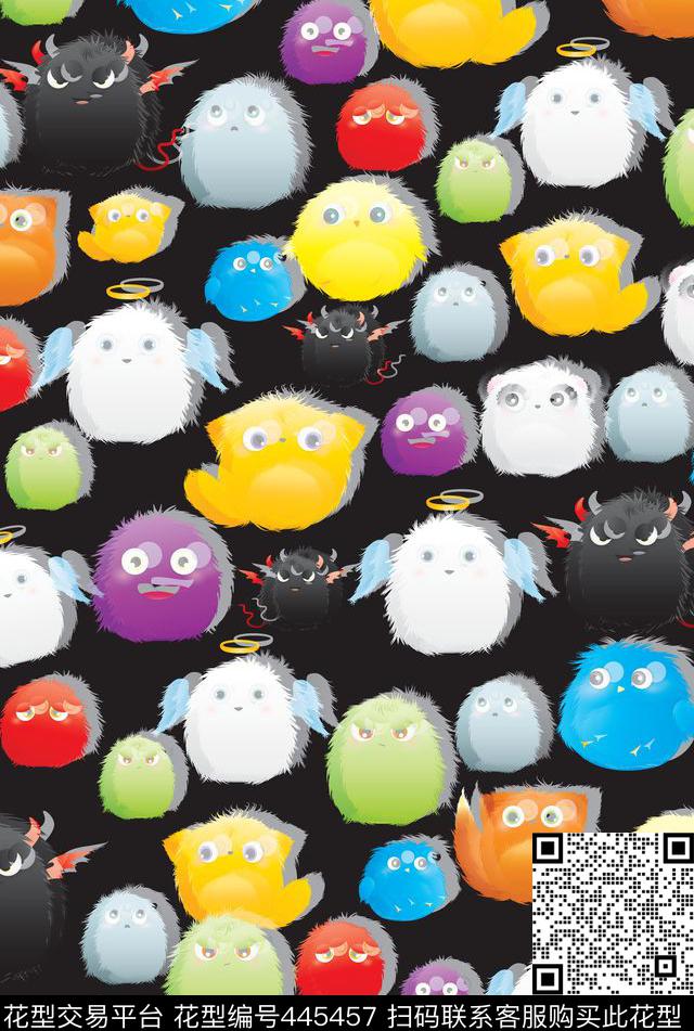 卡通可爱毛球传统印花华亿平台下载（图片编号: 445457） - 瓦栏（Walan）