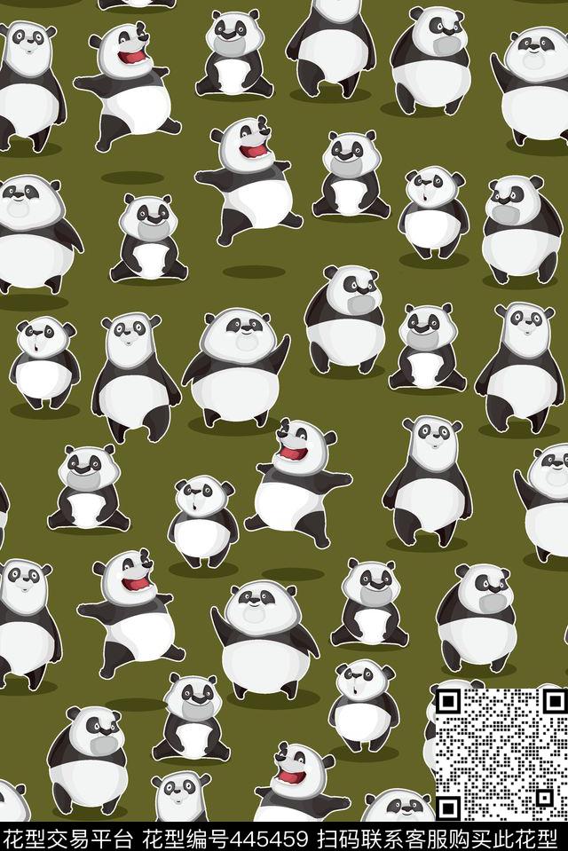 可爱卡通熊猫传统印花华亿平台下载（图片编号: 445459） - 瓦栏（Walan）