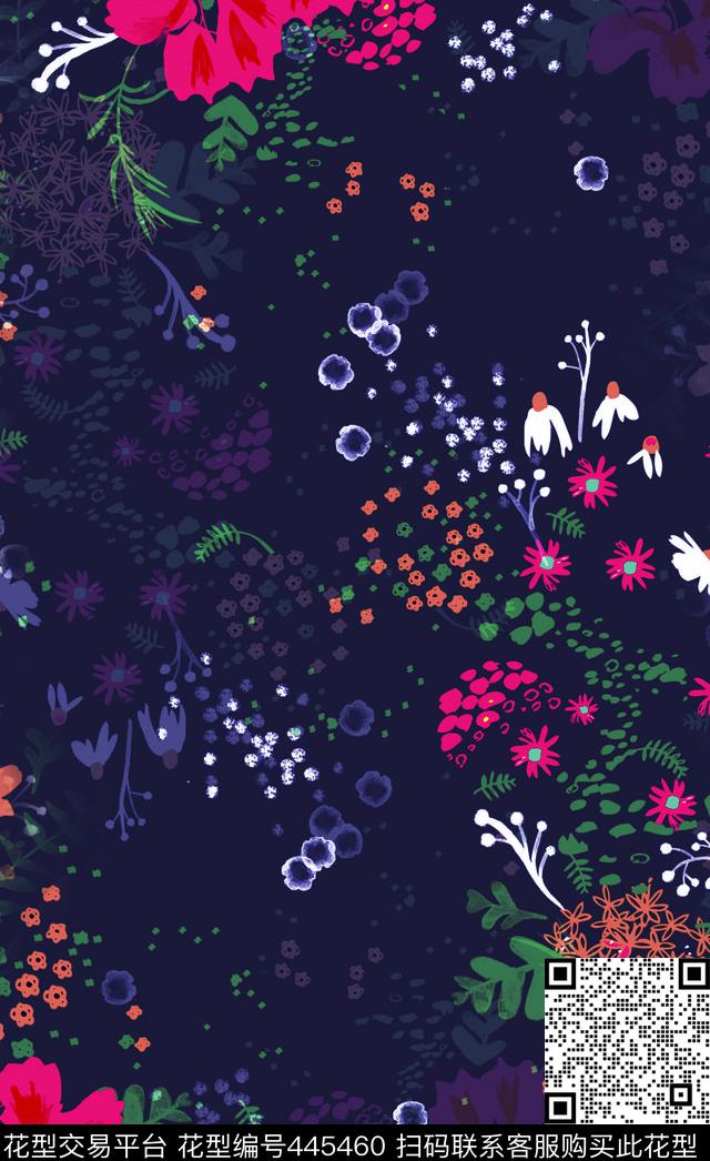 红花花影乡村传统印花华亿平台下载（图片编号: 445460） - 瓦栏（Walan）