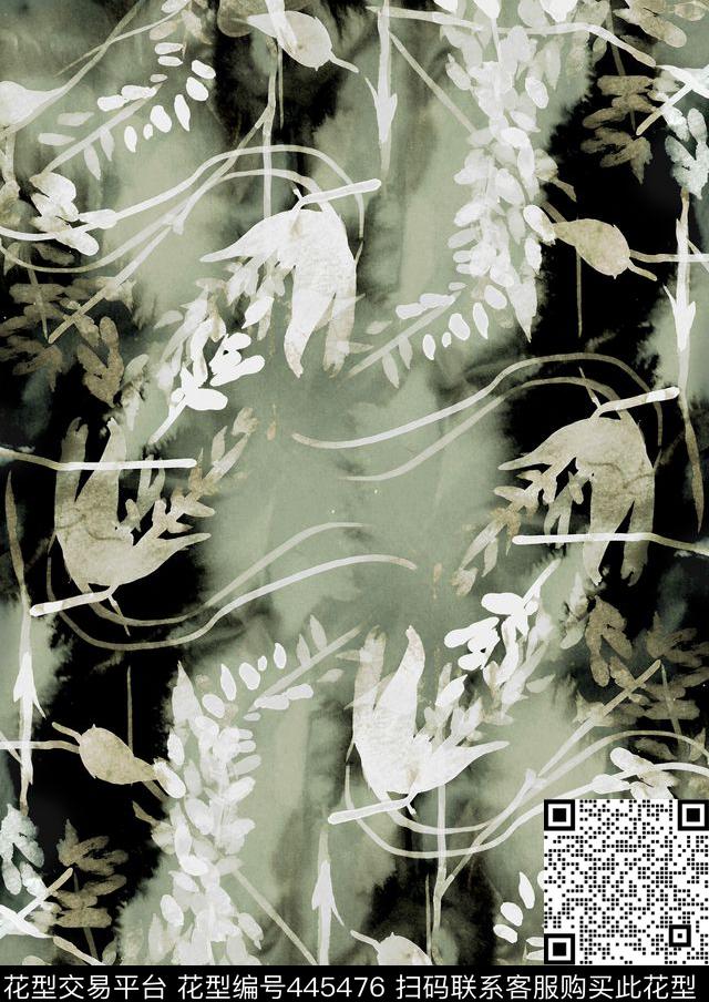 破旧残迹花卉传统印花华亿平台下载（图片编号: 445476） - 瓦栏（Walan）