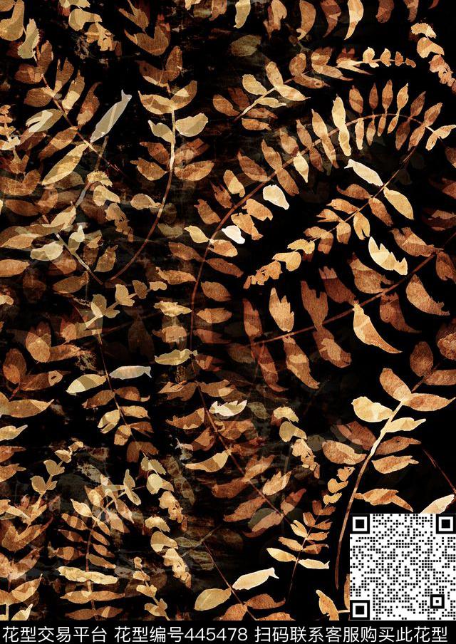 破旧残叶复古传统印花华亿平台下载（图片编号: 445478） - 瓦栏（Walan）