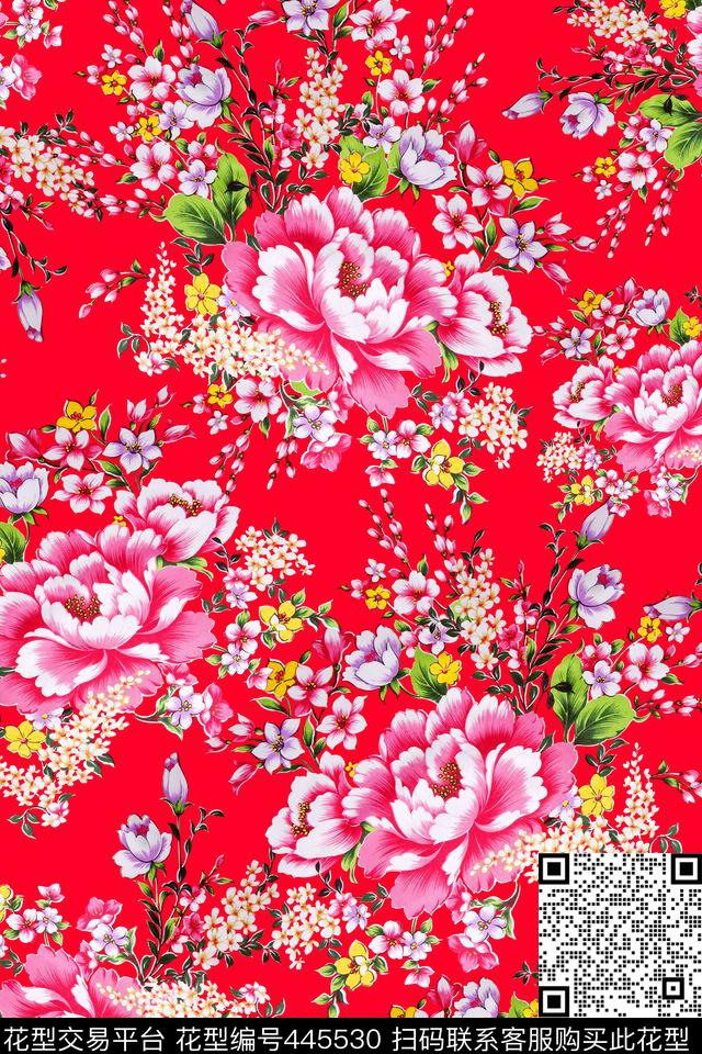 大花袄大花布东北风数码印花华亿平台下载（图片编号: 445530） - 瓦栏（Walan）