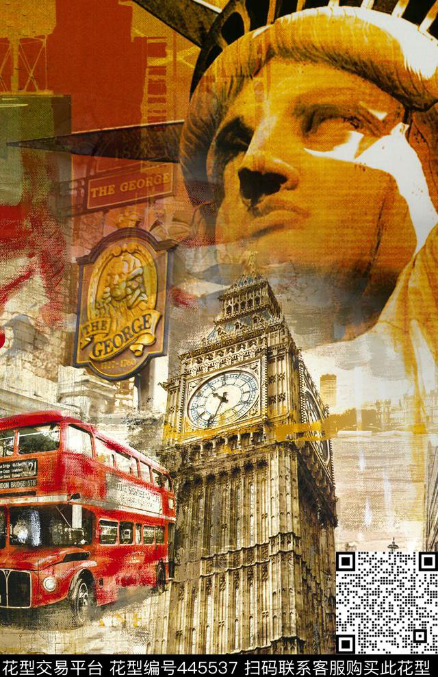 T恤衬衫卫衣插画抽象数码印花华亿平台下载（图片编号: 445537） - 瓦栏（Walan）