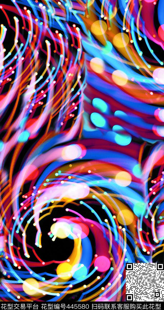 现代旋转幻彩漩涡欧美创意、肌理、几何类数码印花华亿平台下载（图片编号: 445580） - 瓦栏（Walan）