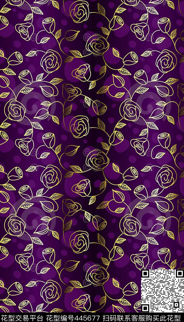 华丽郁金香数码印花华亿平台下载（图片编号: 445677） - 瓦栏（Walan）