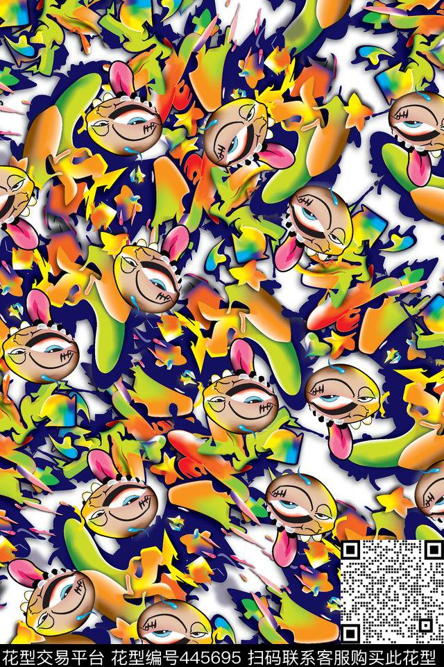 卡通抽象插图传统印花华亿平台下载（图片编号: 445695） - 瓦栏（Walan）