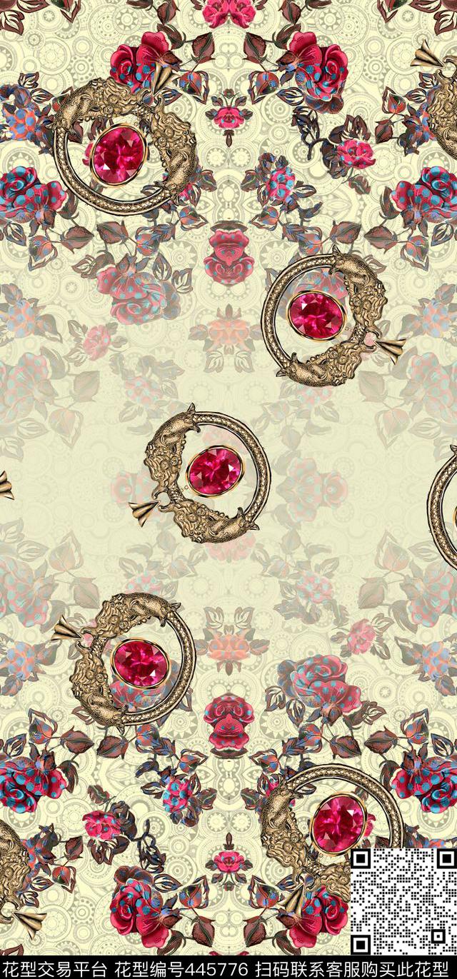 渐变双边定位珠宝数码印花华亿平台下载（图片编号: 445776） - 瓦栏（Walan）