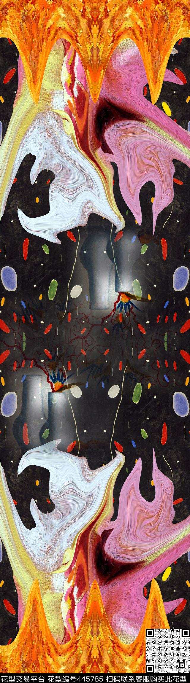 油画水彩抽象数码印花华亿平台下载（图片编号: 445785） - 瓦栏（Walan）