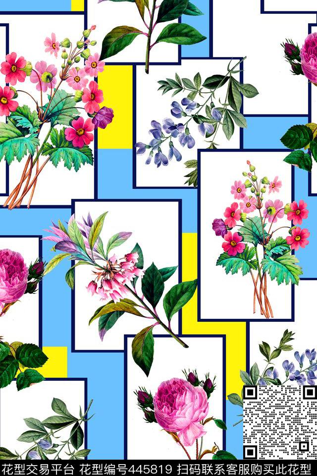 花卉数码年轻女性数码印花华亿平台下载（图片编号: 445819） - 瓦栏（Walan）