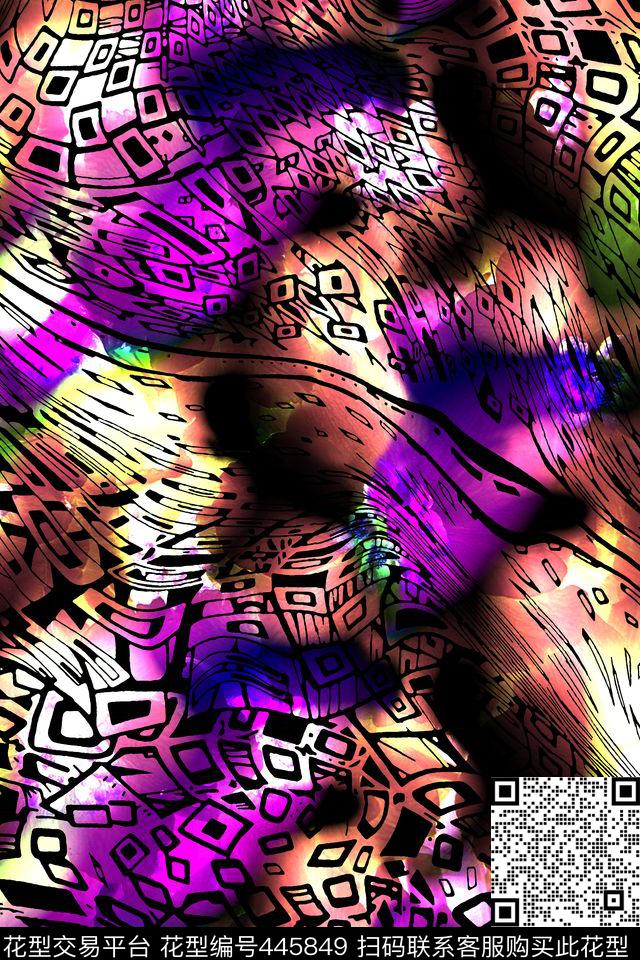 数码几何底纹数码印花华亿平台下载（图片编号: 445849） - 瓦栏（Walan）