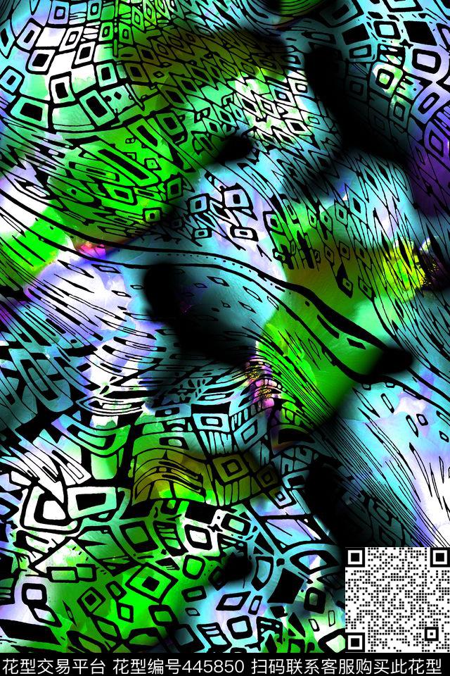 数码几何底纹数码印花华亿平台下载（图片编号: 445850） - 瓦栏（Walan）