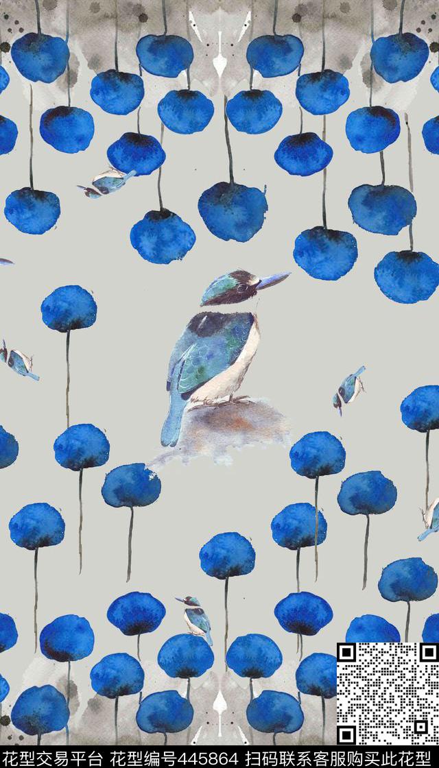 水彩写意数码印花华亿平台下载（图片编号: 445864） - 瓦栏（Walan）