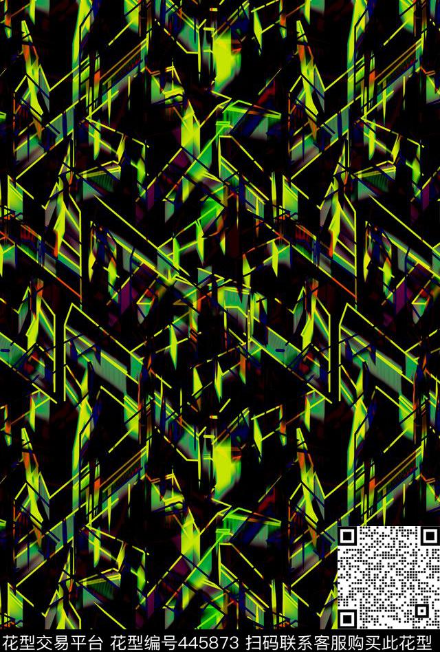 休闲抽象抽像彩色图案数码印花华亿平台下载（图片编号: 445873） - 瓦栏（Walan）