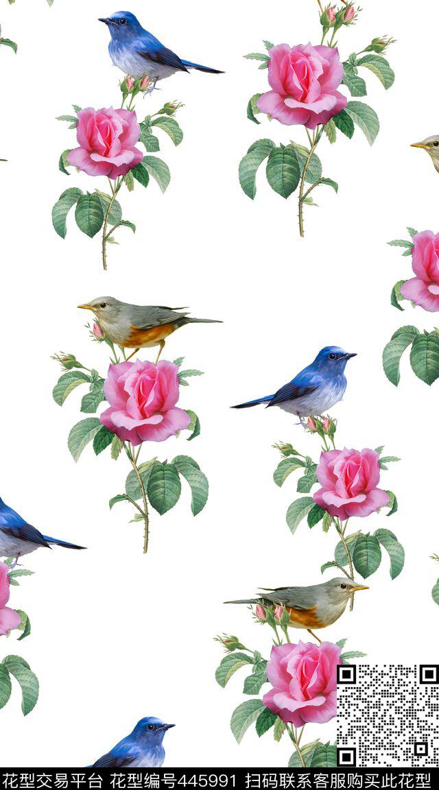 花卉花卉动物清新数码印花华亿平台下载（图片编号: 445991） - 瓦栏（Walan）